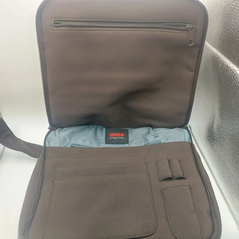 Hobo International Brown‎ Nylon Crossbody Bag Adjustable Strap Zip Pockets
